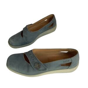 Hotter Comfort Concept Mary Jane Flats Lightweight Women’s Shoes Sz 9 Blue Suede